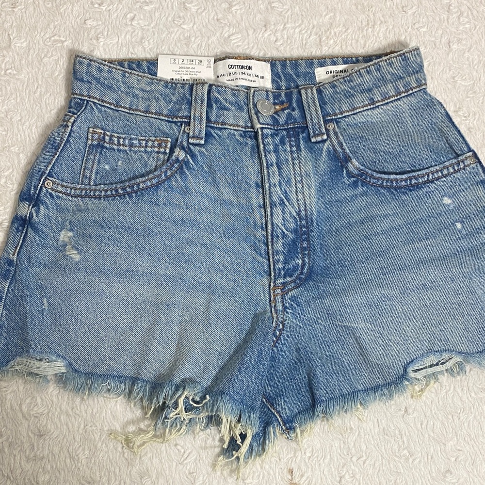 Cotton On Light Blue Cut off Denim Shorts NWT